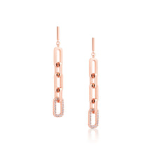 Load image into Gallery viewer, ROMI Dublin Rose Gold Chain Earrings
