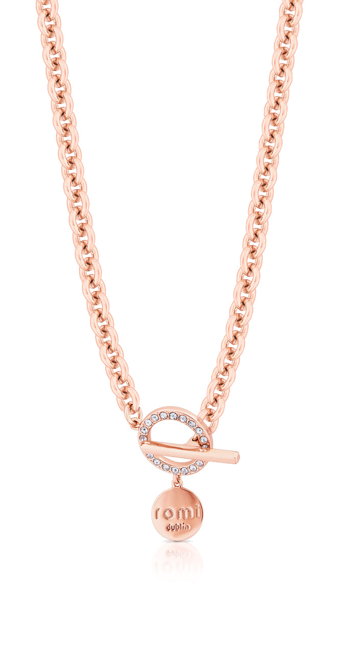 Romi Rose Gold Chain Bar Necklace