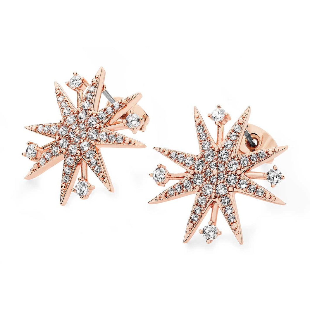 Tipperary Crystal Star Bright Rose Gold Earrings