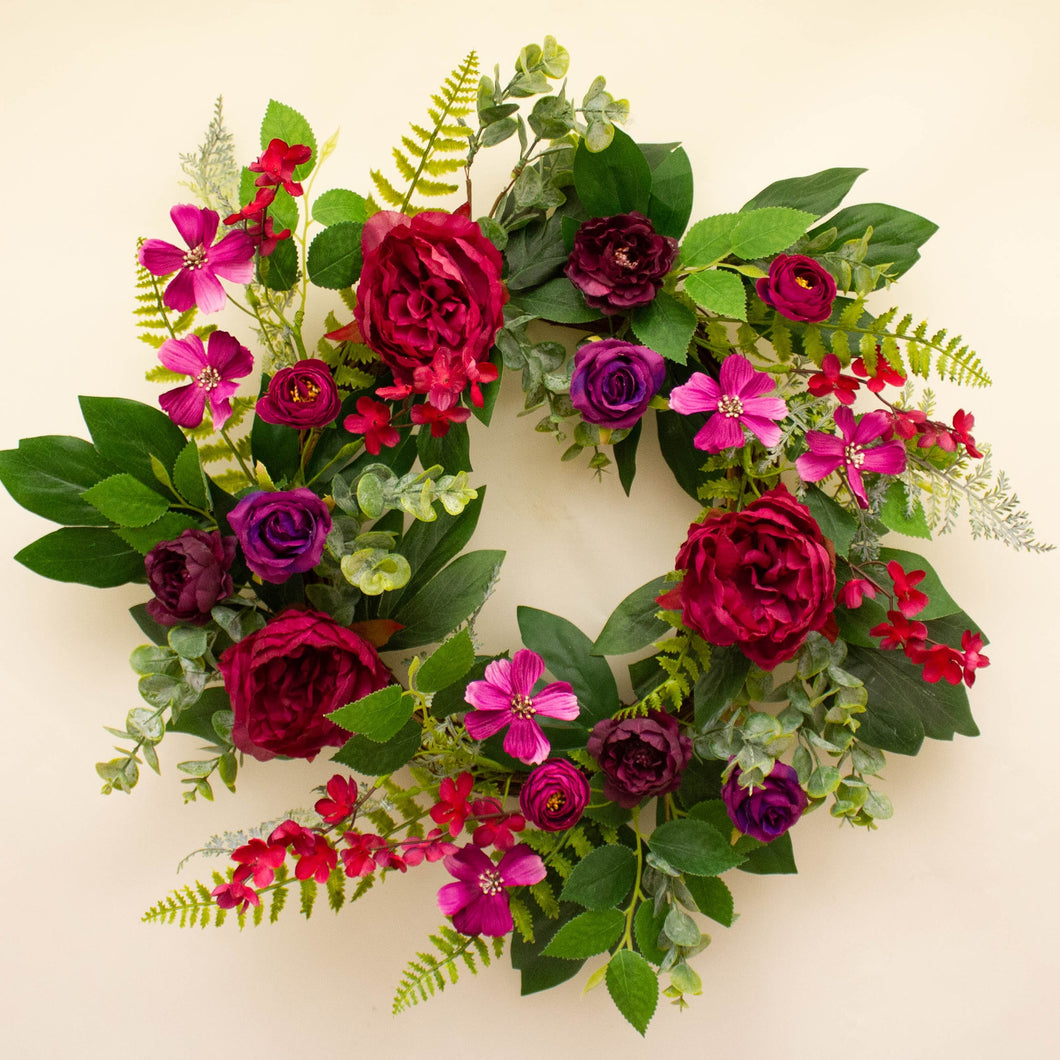 Claret Garden Wreath 60cm