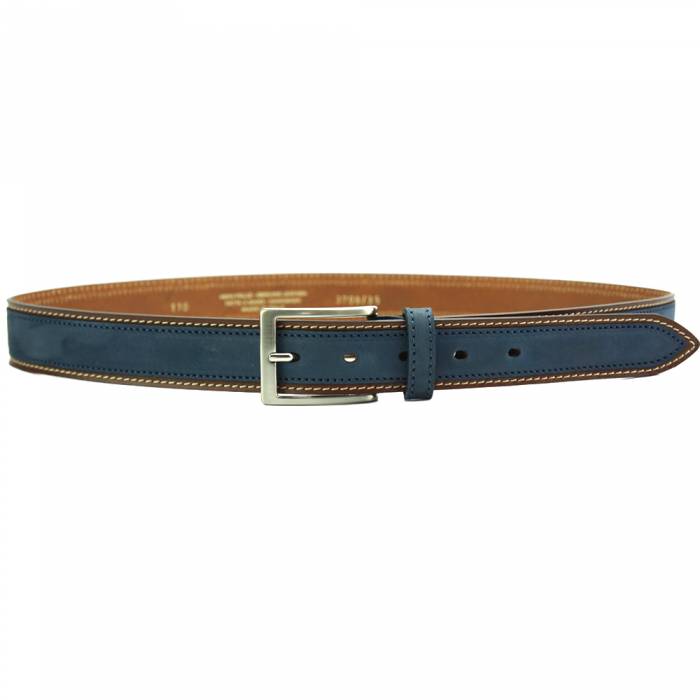 Dark Blue Italian Leather Belt