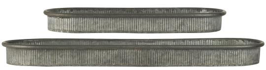 Tray set of 2 w/grooves Urban Garden