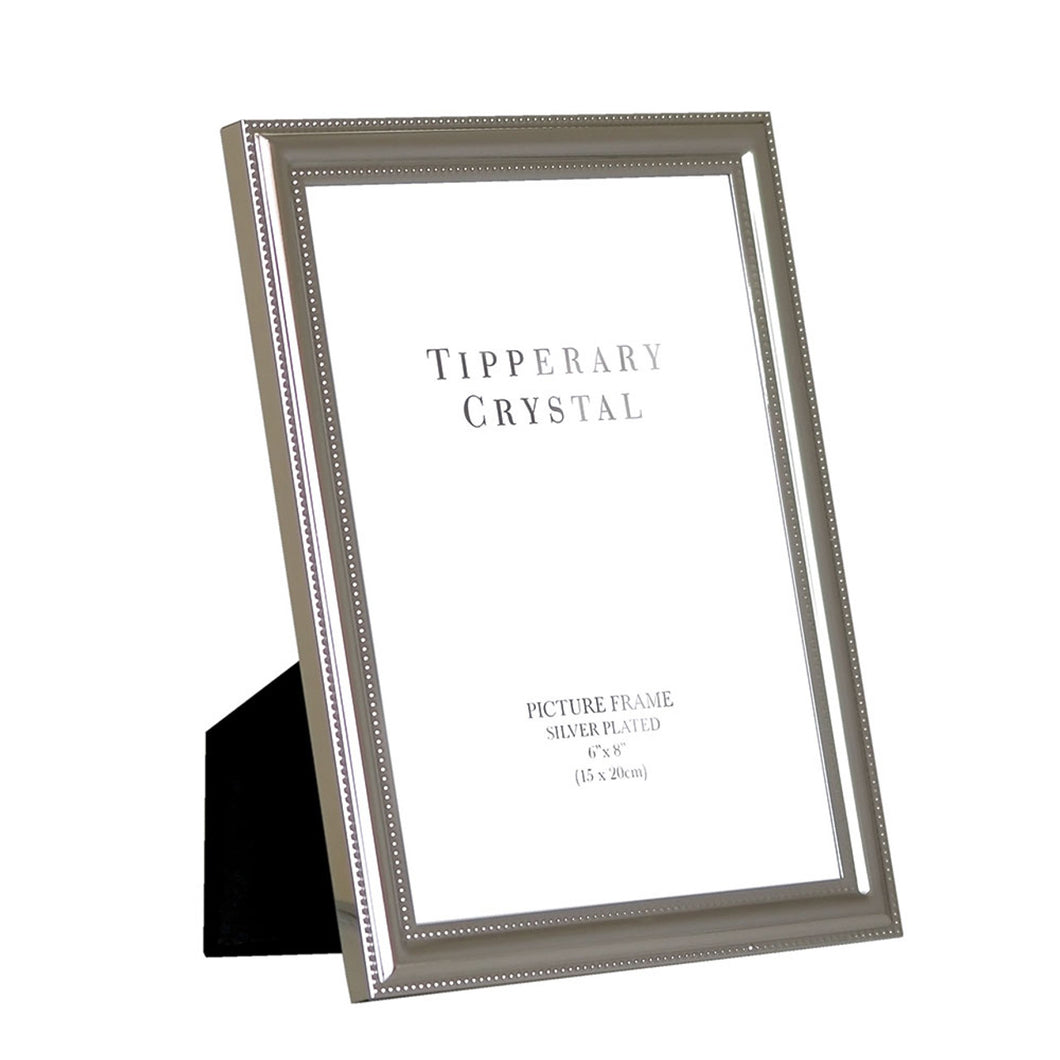 Tipperary Crystal Beaded Edge Silver Plated Frame 6 x 8