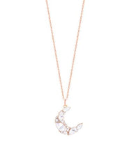 Load image into Gallery viewer, Tipperary Crystal Half Moon Pendant Opal Rose Gold
