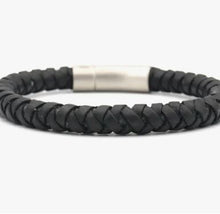 Load image into Gallery viewer, &#39;by Julian&#39; Mens Braided Black Leather Tali Bracelet
