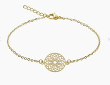 Load image into Gallery viewer, Mandala of Luck - Gold Plated Bracelet
