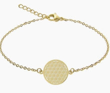 Load image into Gallery viewer, Bracelet - Gold Plated - Flower Of Life
