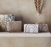 Load image into Gallery viewer, Iron Magazine Rack in Antique Brass
