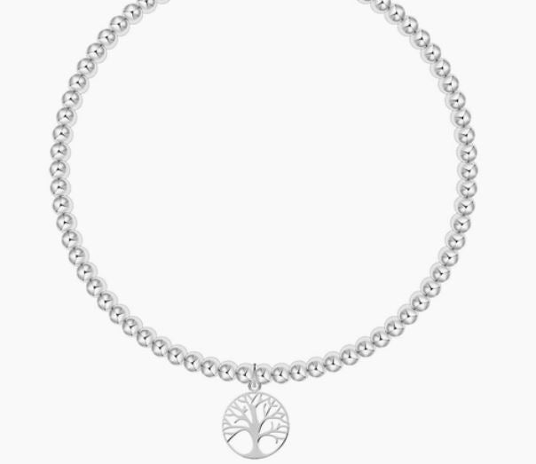 Pretty You - Silver Plated Tree of Life Ball Bracelet