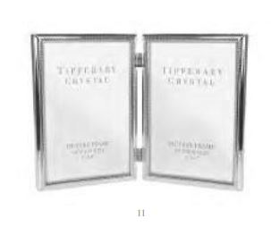 Double Frame 4x6 inches beaded Edge Silver Plated