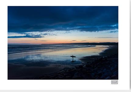 The Last Surfer Lahinch Beach - Framed A4 Print