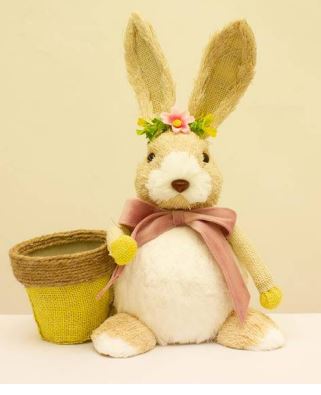 Blush Bunny With Plant Pot