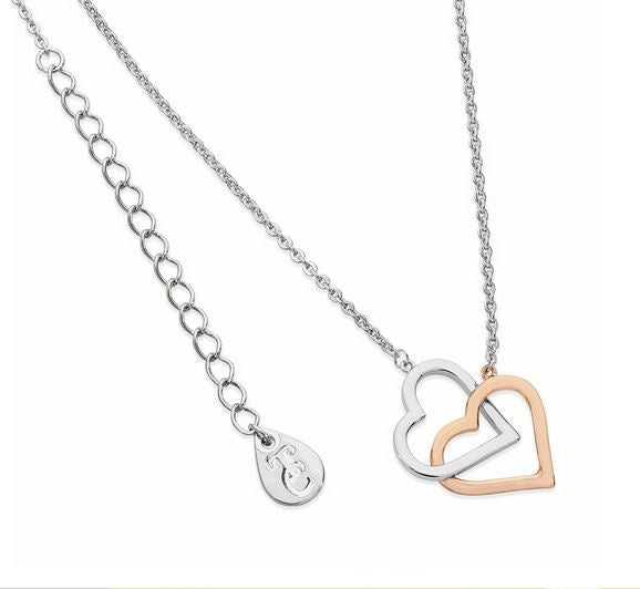 Tipperary Crystal Interlinked Two Tone Heart