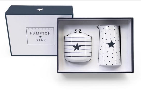 Tipperary Crystal Hampton Star Sugar Bowl & Creamer