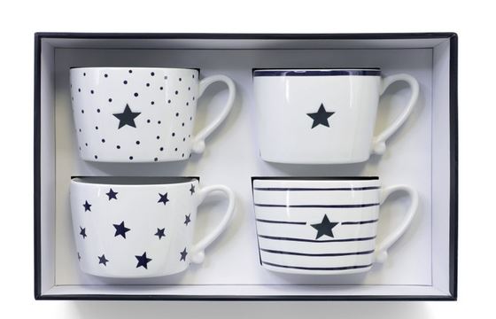 Tipperary Crystal Hampton Star Set of 4 Mugs