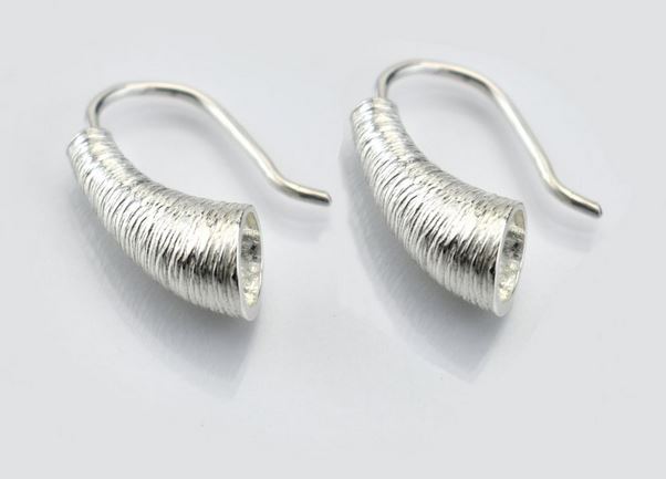 Croi Sliogan Designer Silver Drop Earrings