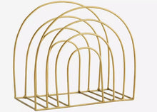 Load image into Gallery viewer, Iron Magazine Rack in Antique Brass
