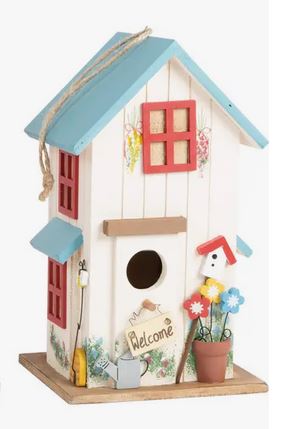 Bird House Villa Villekulla with Blue Roof