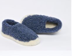 Yoko Wool Navy Siberian Slippers