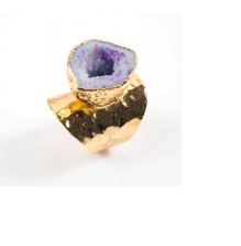 Purple Geode Statement Ring