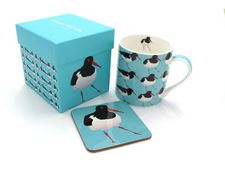 Annabel Langrish - Oystercatcher on Turquoise Mug