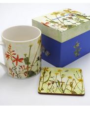 Annabel Langrish - Wildflowers 'The Yellows' mug & coaster set