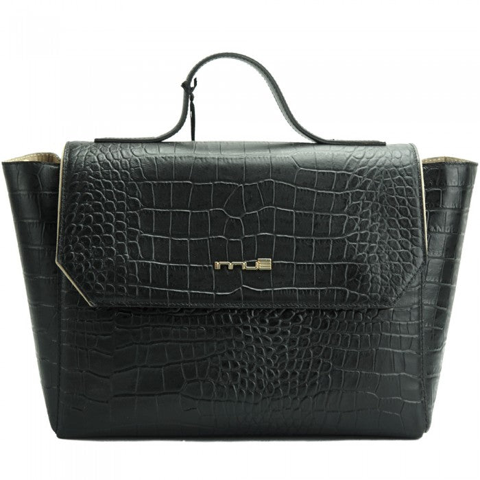 Innue Black Leather Handbag