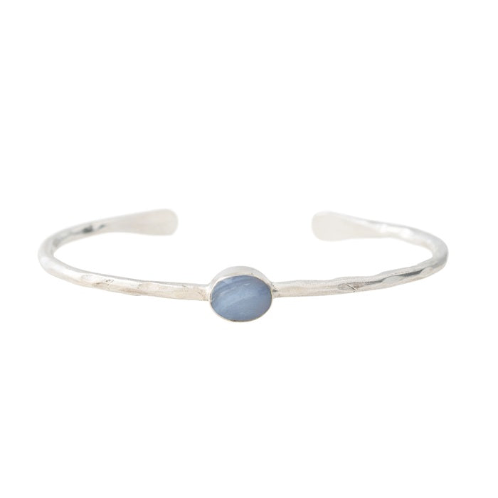 Moonlight Blue Lace Agate Silver bracelet