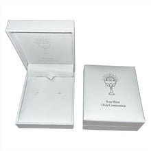 Load image into Gallery viewer, Sterling Silver Cubic Zircona Cross with Heart Pendant on 16inch Sterling Silver Chain
