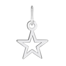 Load image into Gallery viewer, Sterling Silver Open Star Heart Pendant on 16inch Sterling Silver Chain
