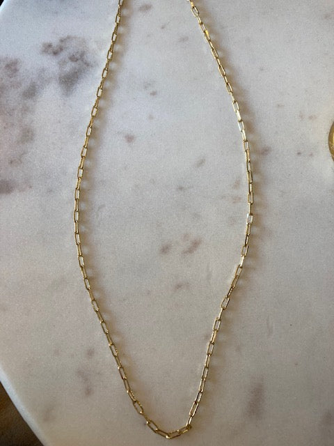 18k Gold Paper Chain Necklace