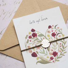 Load image into Gallery viewer, Jewellery Postcard Floral &#39;Lots Of Love&#39;
