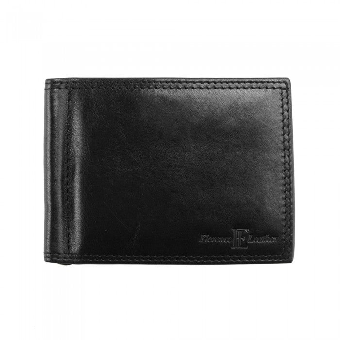 Genuine calfskin Leather wallet Gianni V - Black