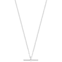 Load image into Gallery viewer, Silver Belcher T Bar Necklace
