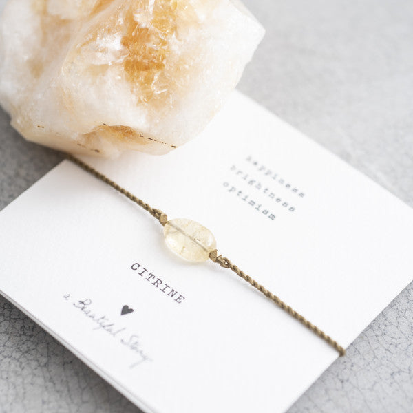 Gemstone Card Citrine Gold Bracelet