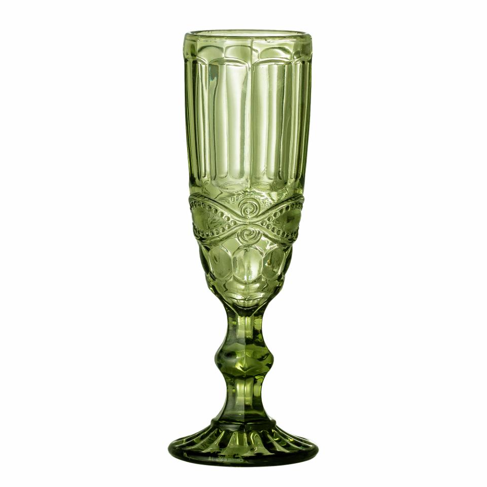 Florie Ivy Green Champagne Flute